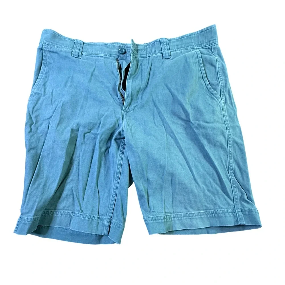 St Johns‎ Bay Mens Size 34 Classic Fit Cotton Blend Comfort Stretch Shorts Teal